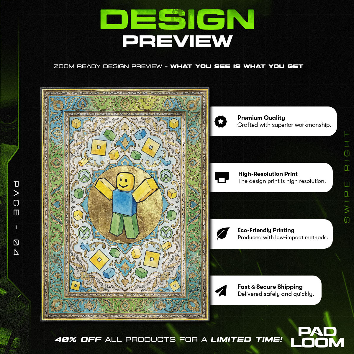 Noob Classic Oof Rug - Roblox Chair Mat