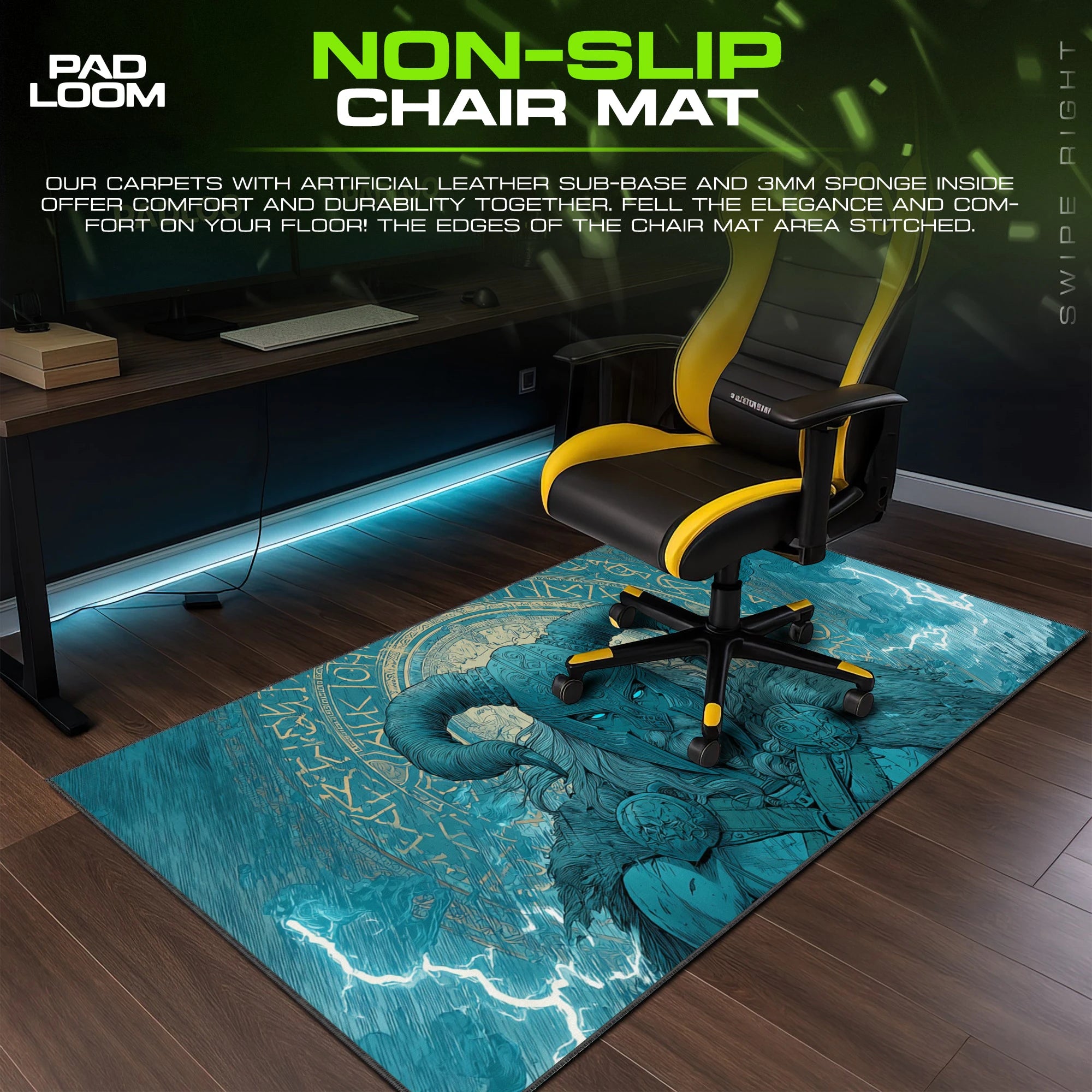 Norse Warrior Storm Mouse Pad - Fantasy Desk Mat