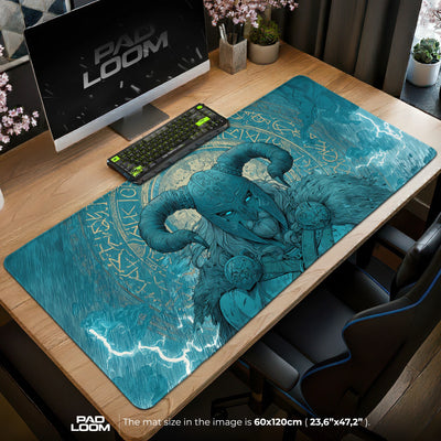 Norse Warrior Storm Mouse Pad - Fantasy Desk Mat