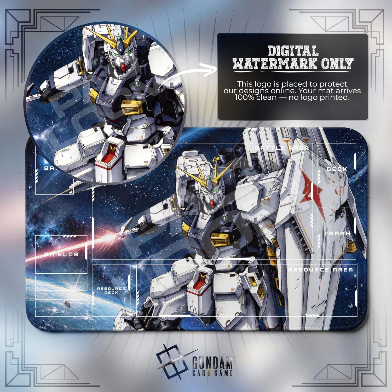 Nu Gundam Axis Playmat - TCG Card Game Mat