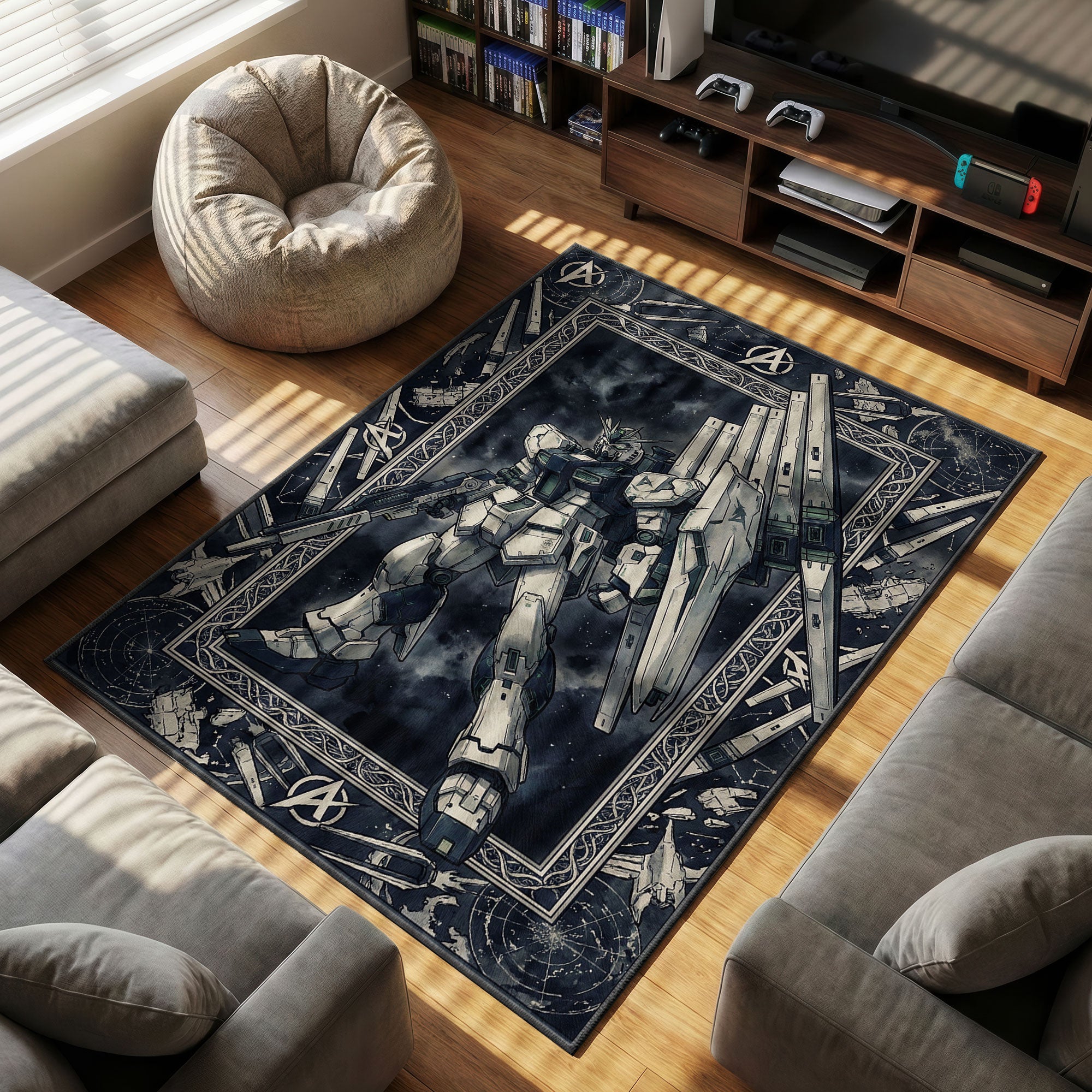 Nu Gundam Fin Trichter Weltraumteppich - Char's Gegenangriff Stuhlmatte