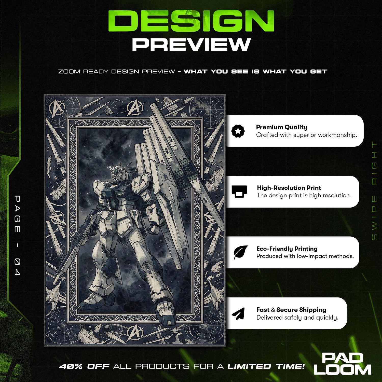 Nu Gundam Fin Trichter Weltraumteppich - Char's Gegenangriff Stuhlmatte