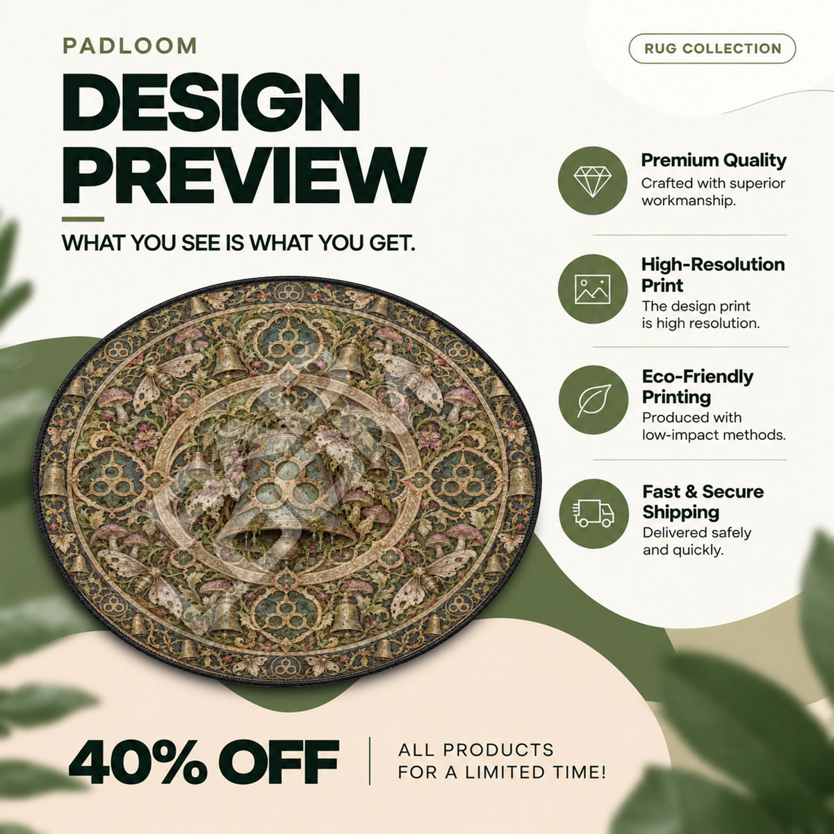 Nurgle Bell Round Rug - Warhammer Chair Mat