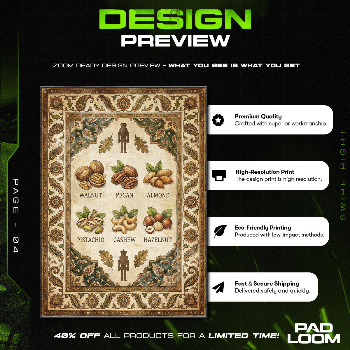 Nut Varieties Harvest Kitchen Floor rug — main product view