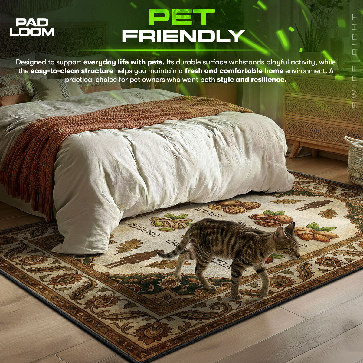 Nut Varieties themed area rug for home decor fans