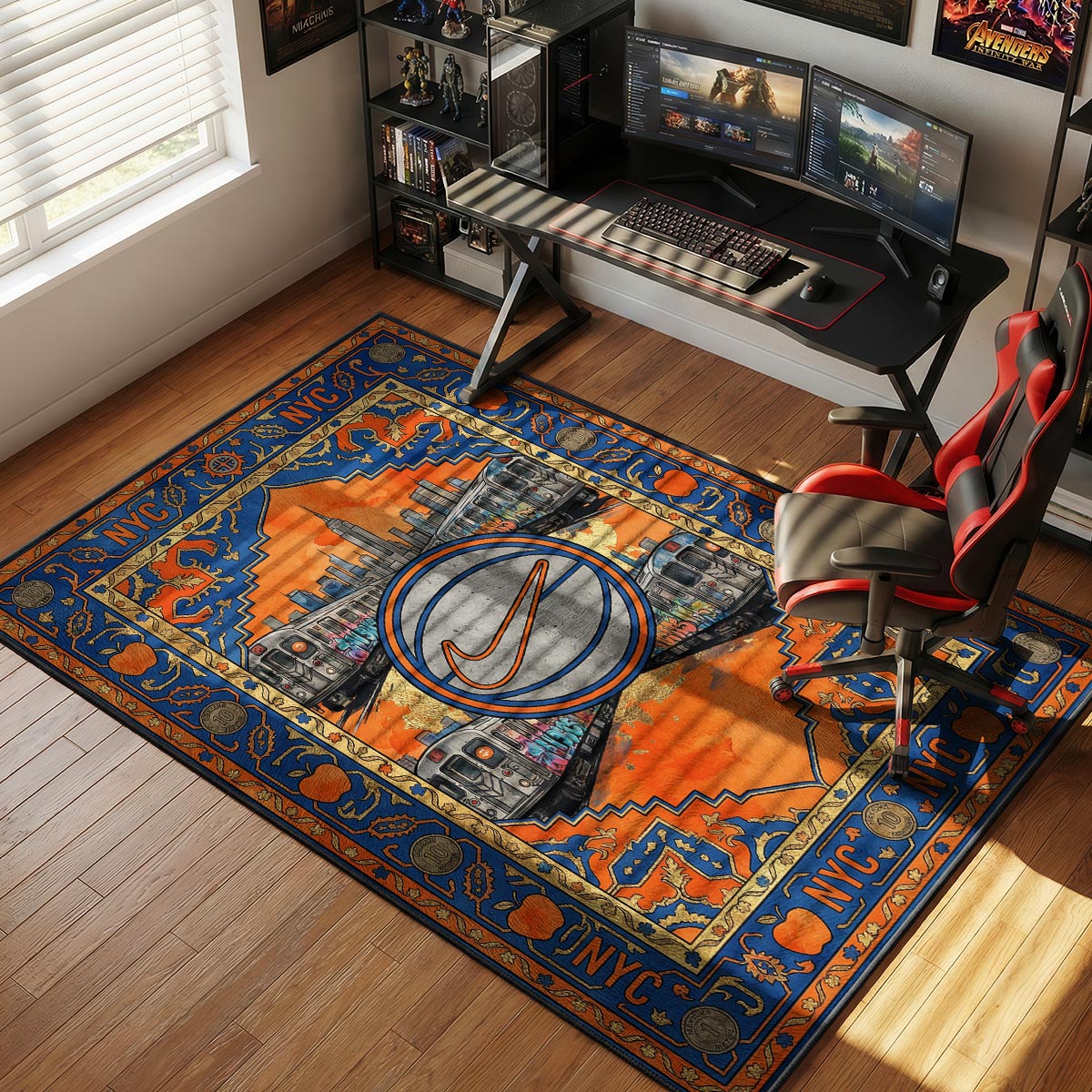 NYC Subway Skyline Urban Floor rug — main product view