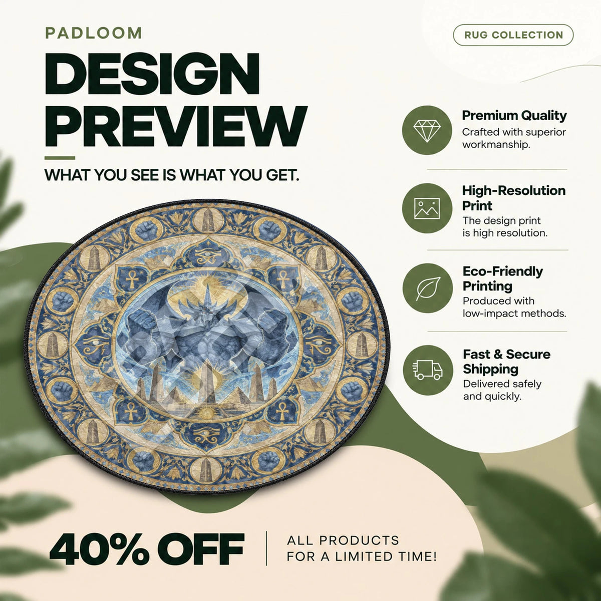 Obelisk Towering Yu-Gi-Oh round rug full design preview