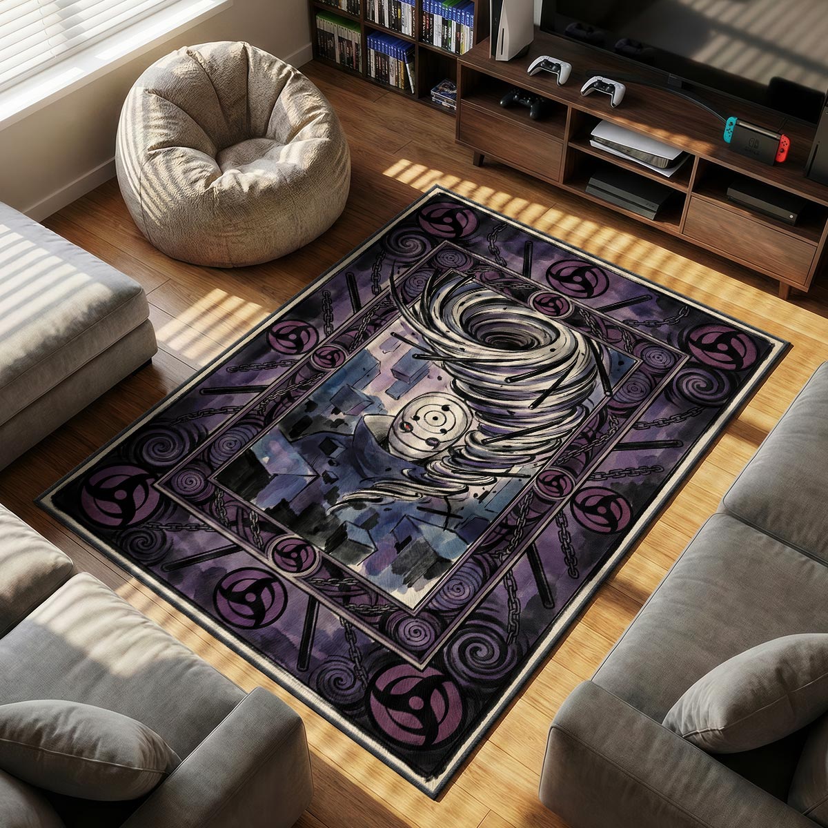Obito Kamui Vortex Rug - Naruto Shippuden Chair Mat