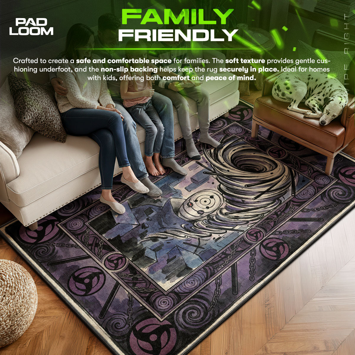 Obito Kamui Vortex Rug - Naruto Shippuden Chair Mat