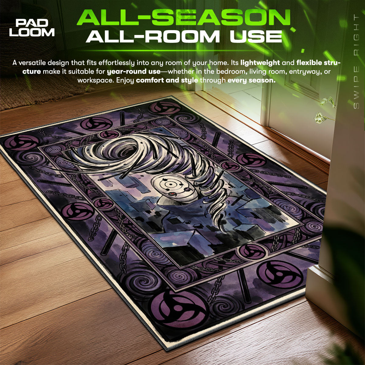 Obito Kamui Vortex Rug - Naruto Shippuden Chair Mat