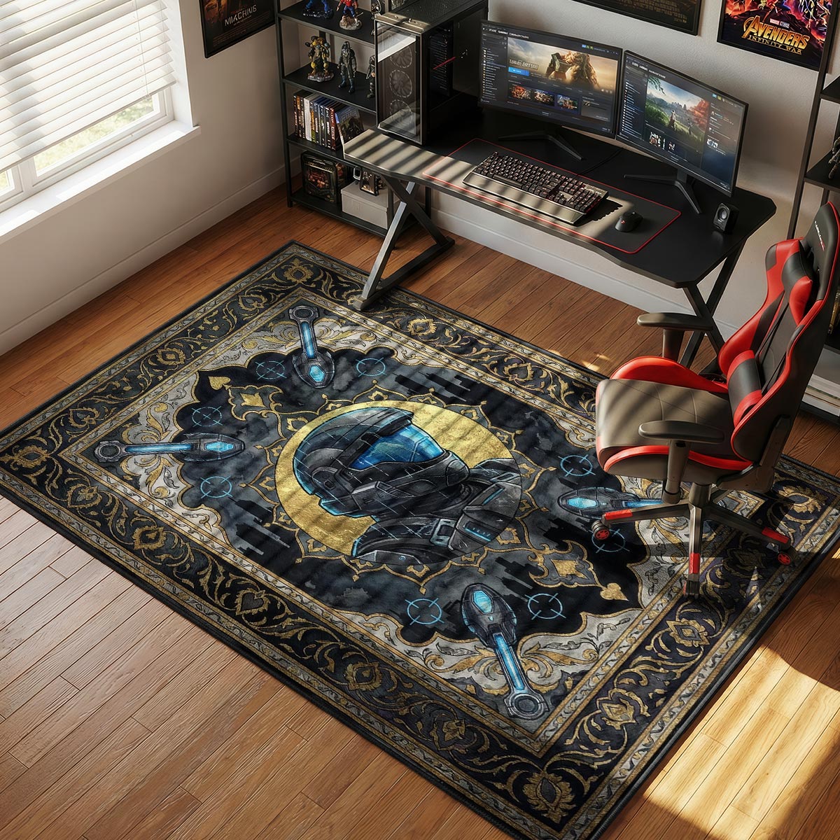 ODST Rain Noir Rug - Halo Chair Mat
