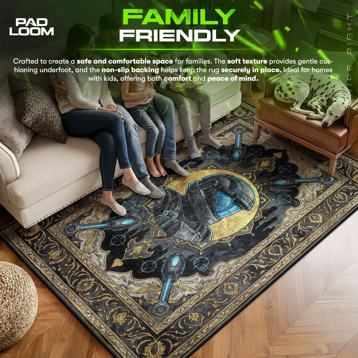 ODST Rain Noir Rug - Halo Chair Mat