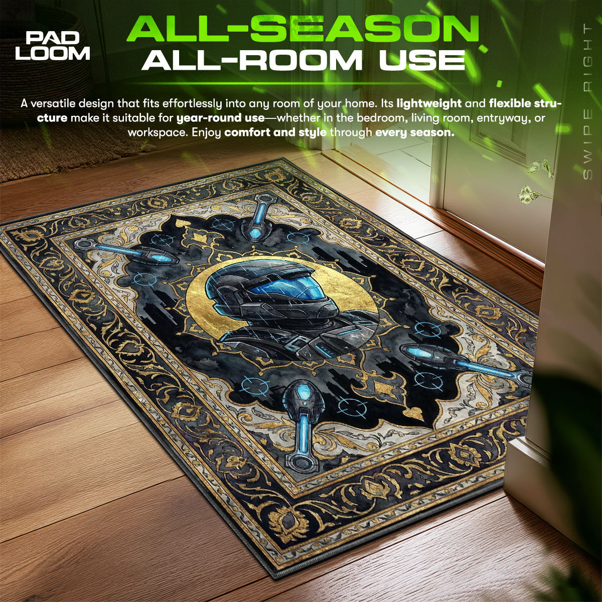 ODST Rain Noir Rug - Halo Chair Mat
