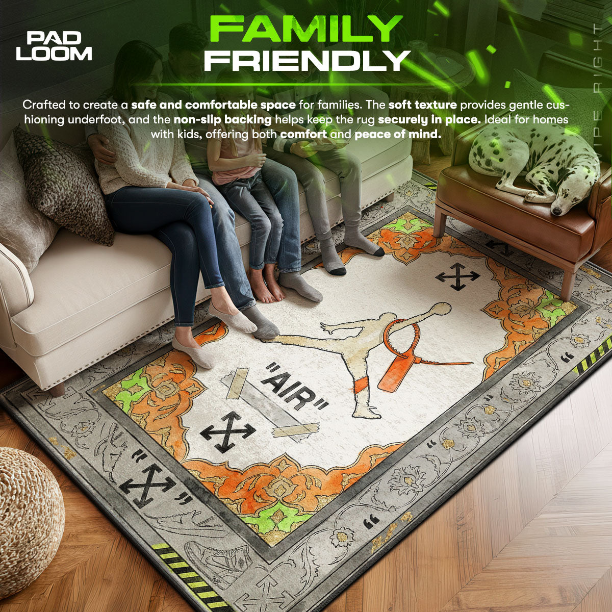 Off area rug showing full home decor artwork