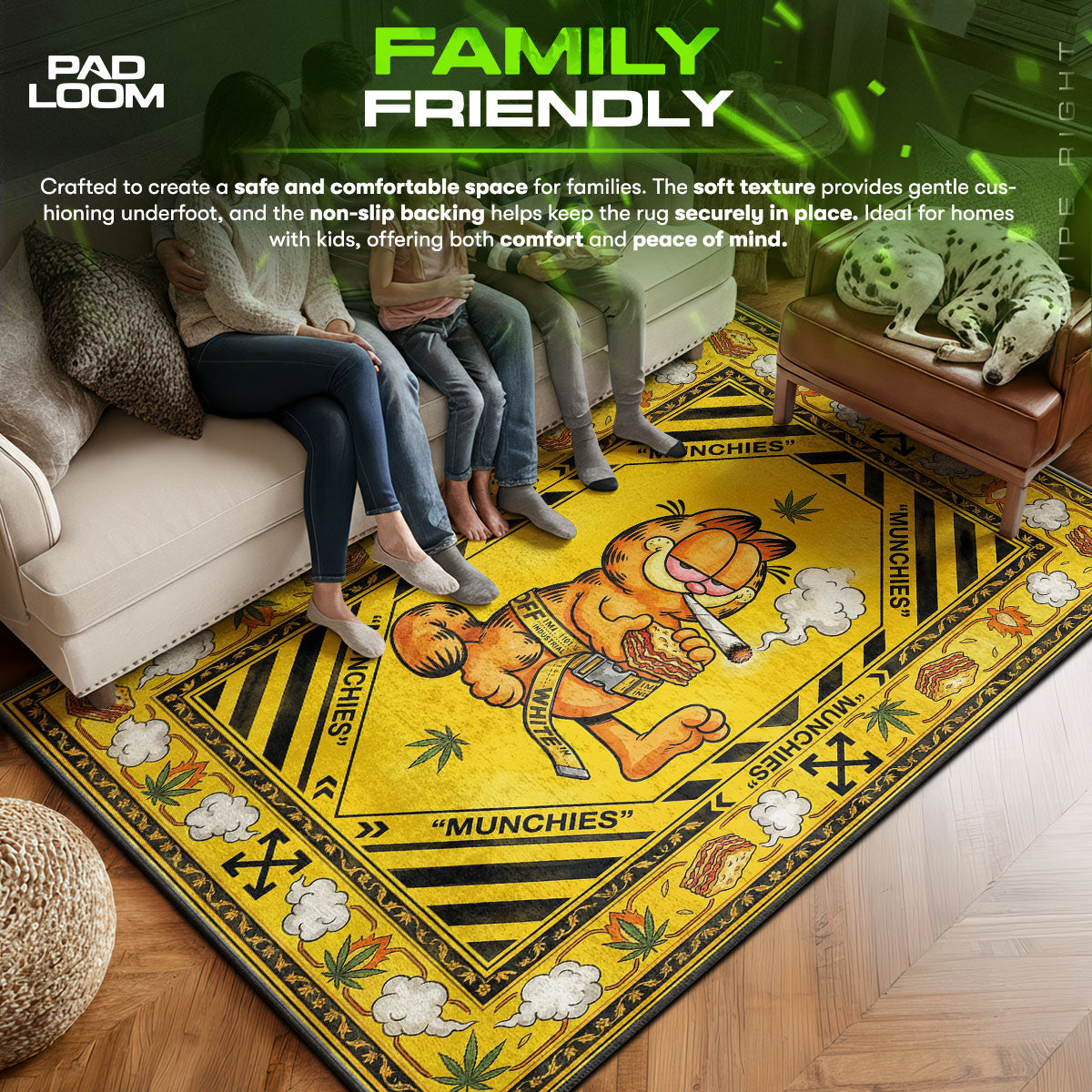 Off area rug showing full home decor artwork