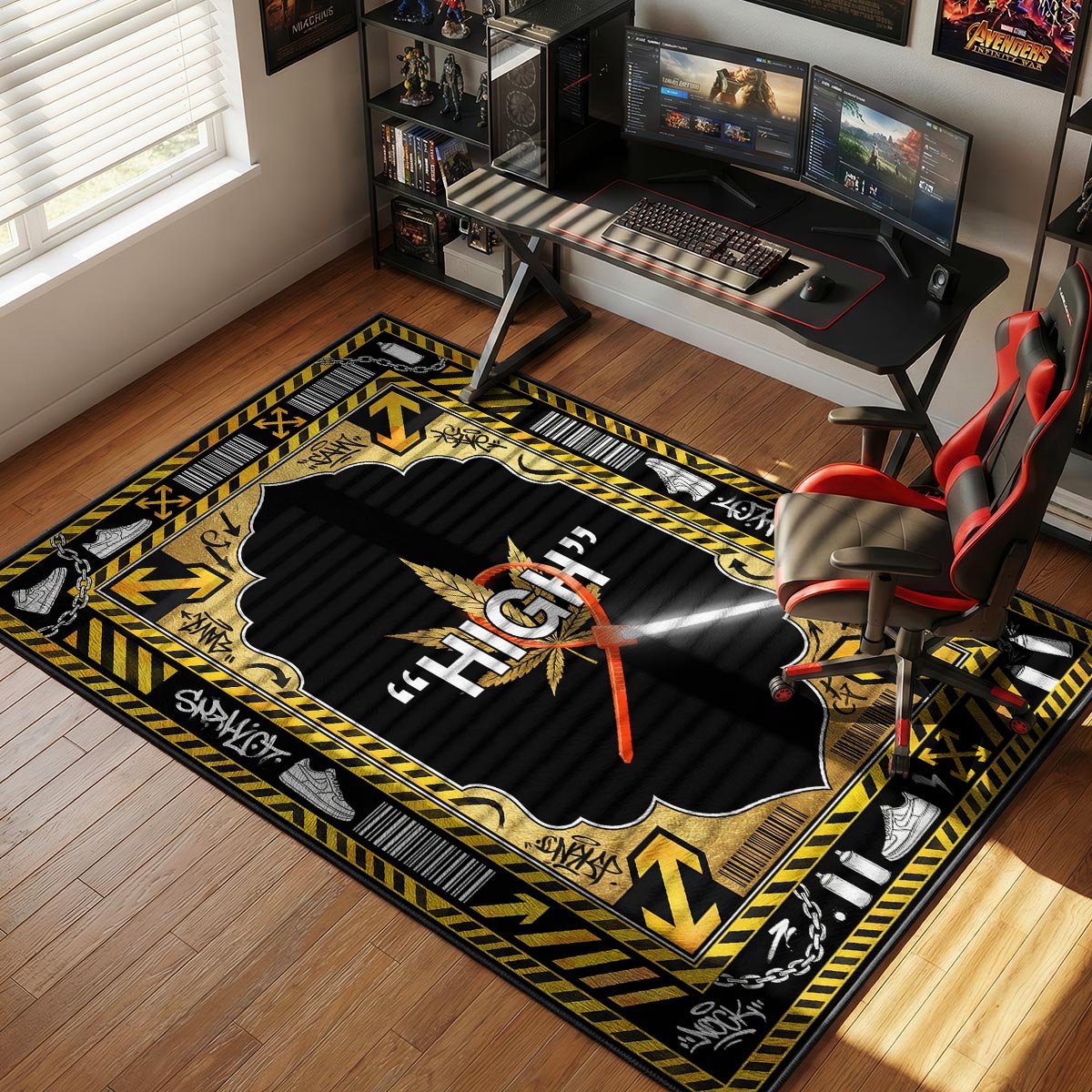 Off-White High Zip Tie Rug - Sneakerhead Floor Mat