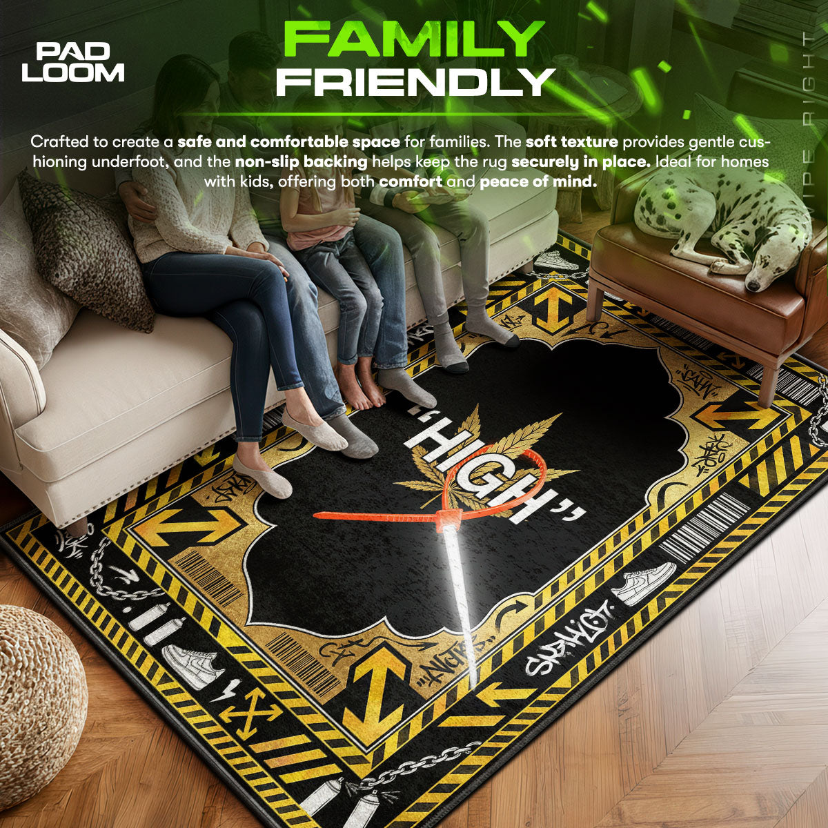 Off-White High Zip Tie Rug - Sneakerhead Floor Mat