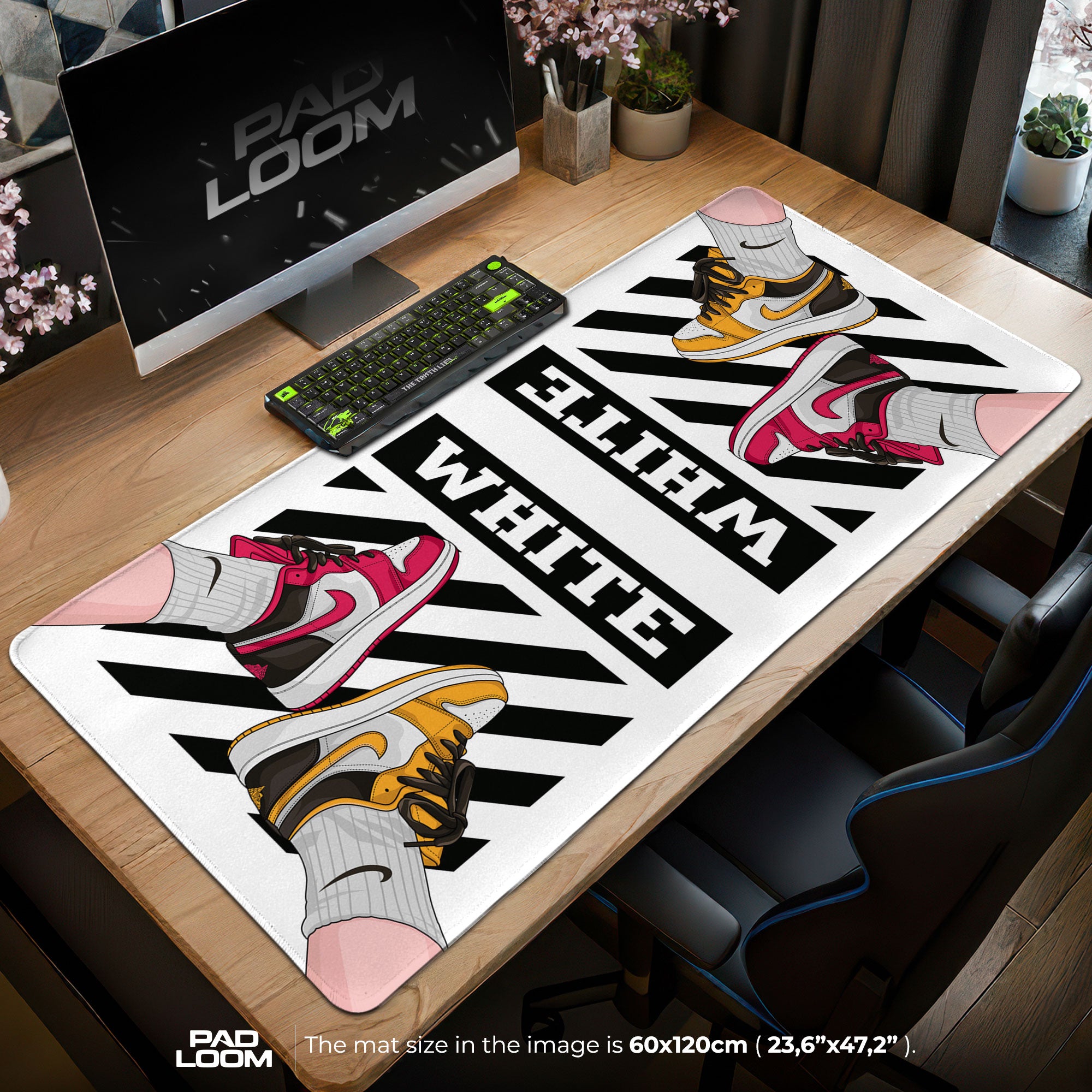 Off White Sneaker Mouse Pad - Street Style Desk Mat