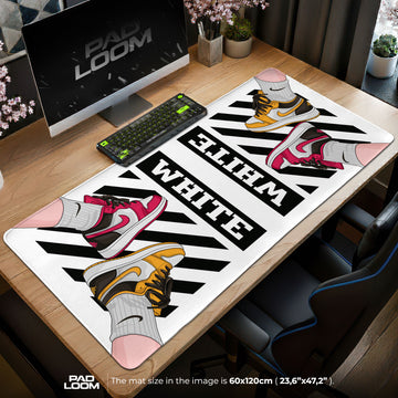 Off White Sneaker Mouse Pad - Street Style Desk Mat