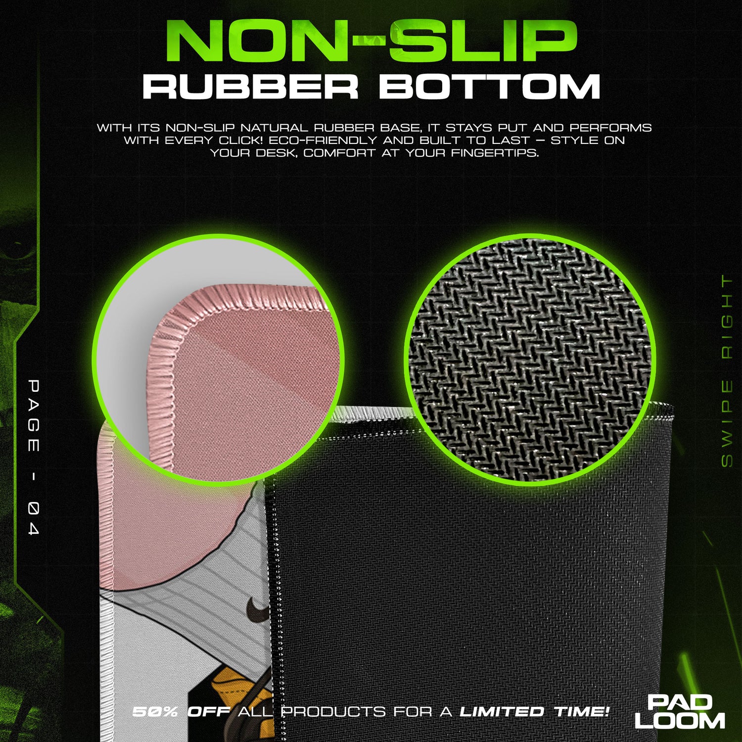 Detailed close-up of Off mouse pad pattern