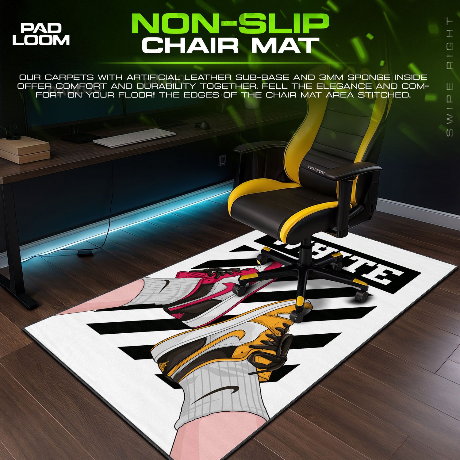 Off desk mat showing full gaming artwork