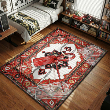 Off-White Zip Tie red shoelaces deconstructed hypebeast area rug