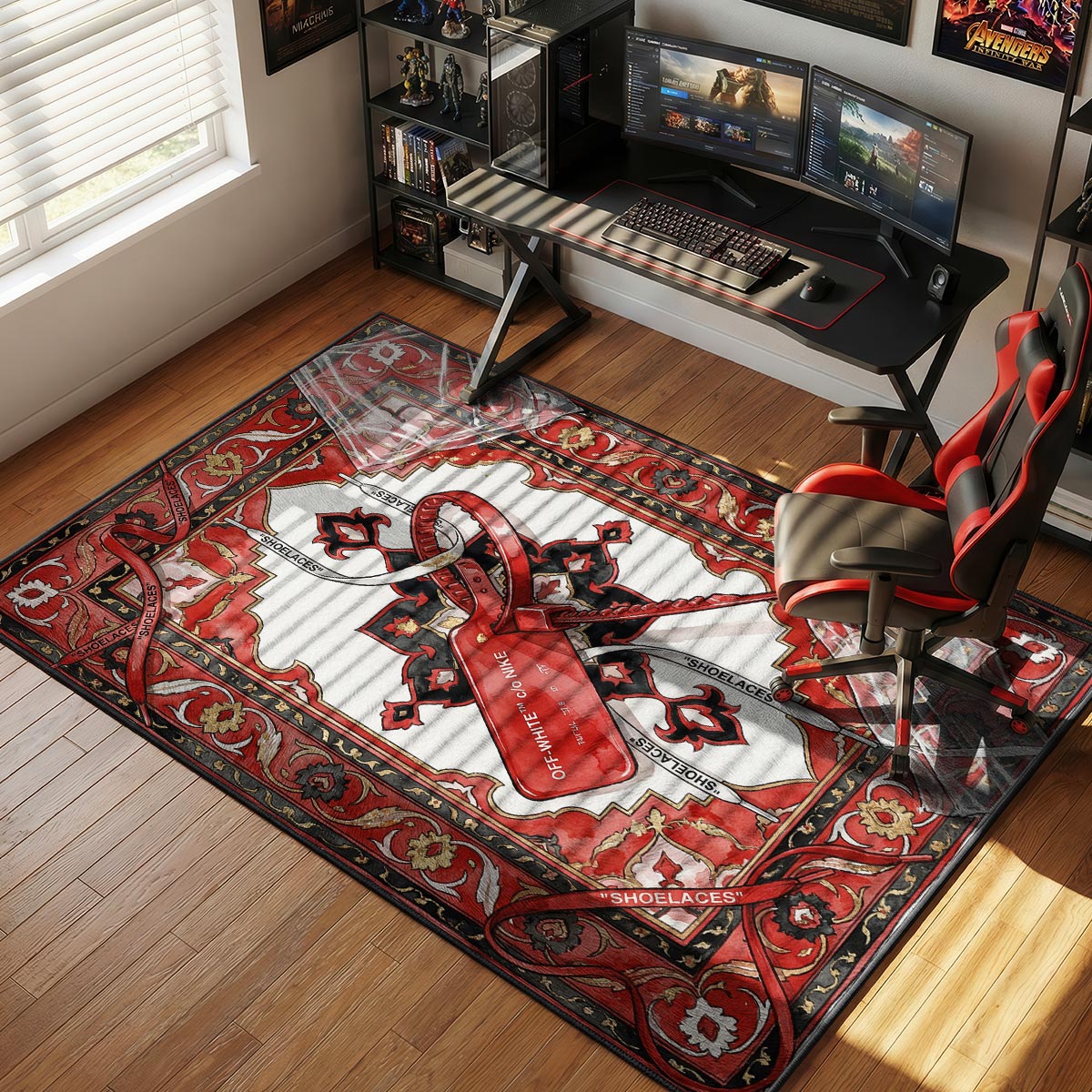 Off White Zip Tie Streetwear Floor Decor rug — main product view