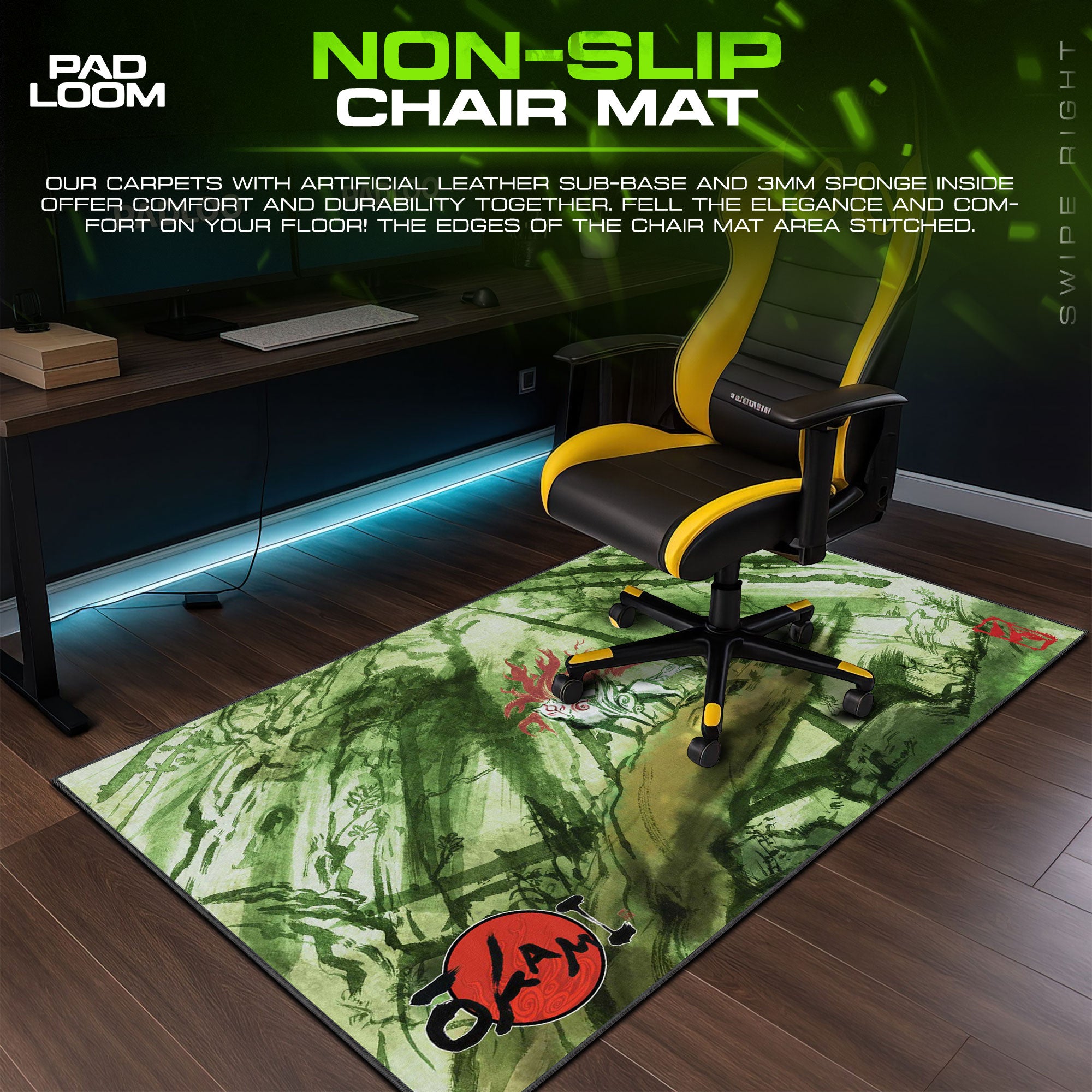 Okami Mouse Pad, Amaterasu Forest Gaming Desk Mat