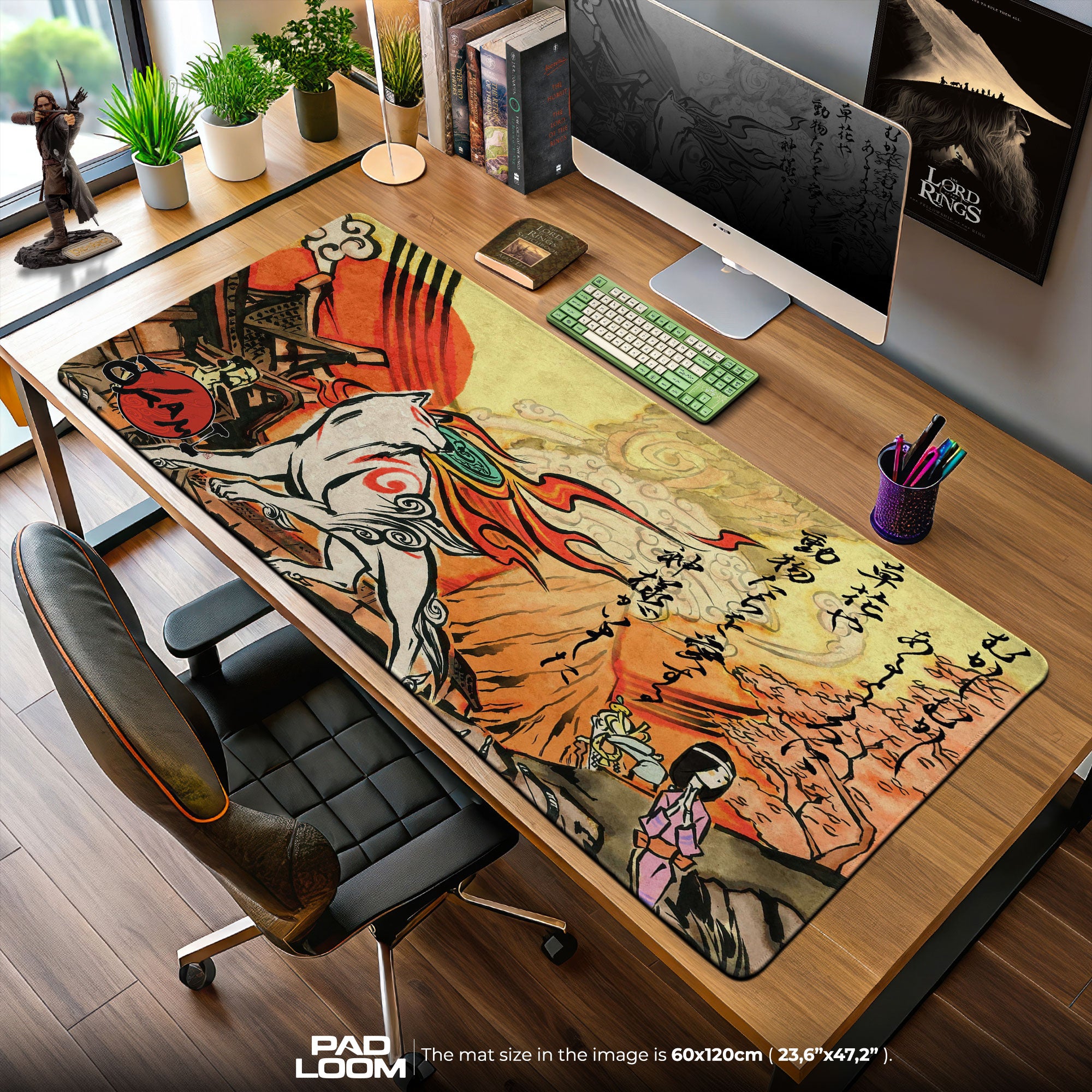 Okami Mouse Pad, Amaterasu Sunrise Gaming Desk Mat