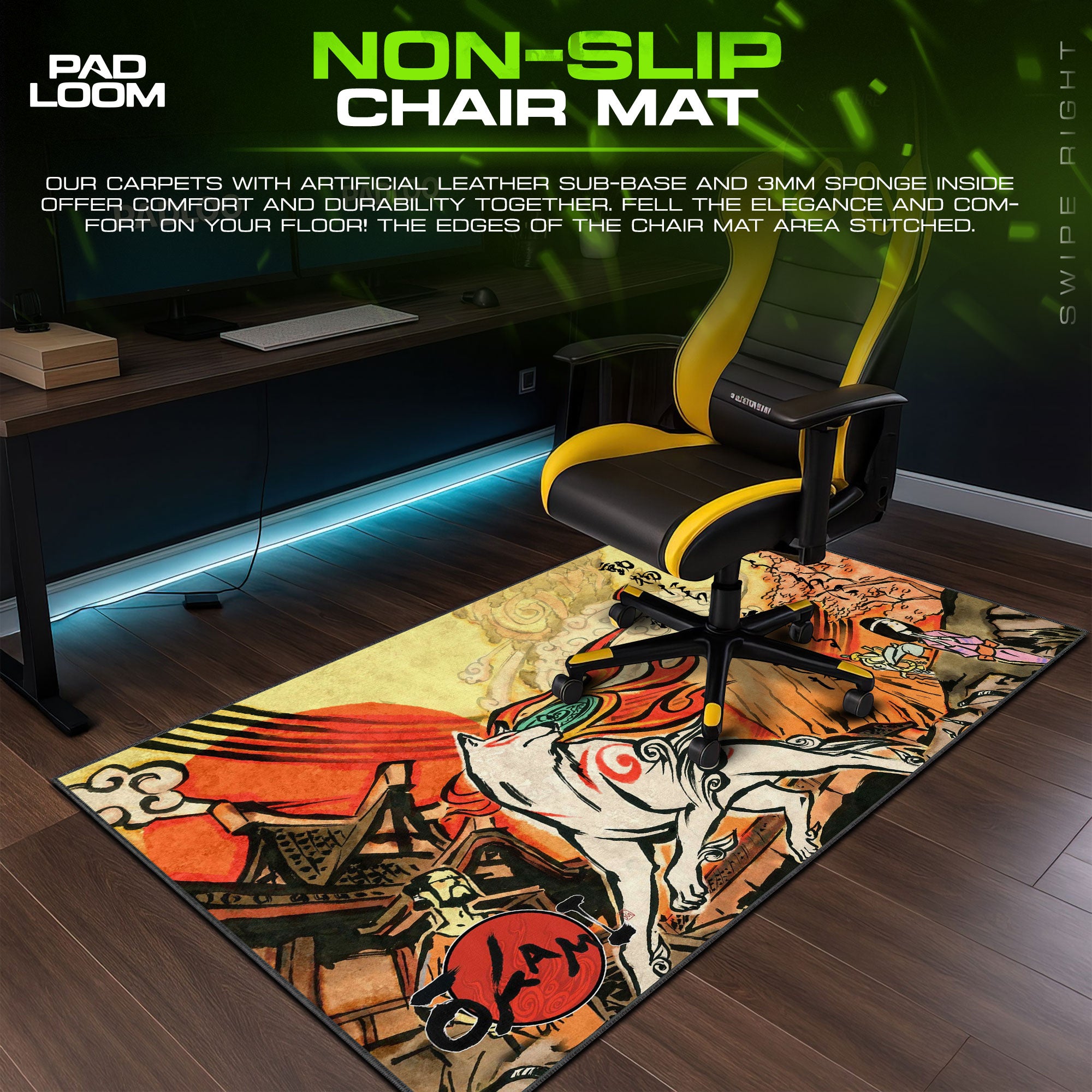 Okami Mouse Pad, Amaterasu Sunrise Gaming Desk Mat