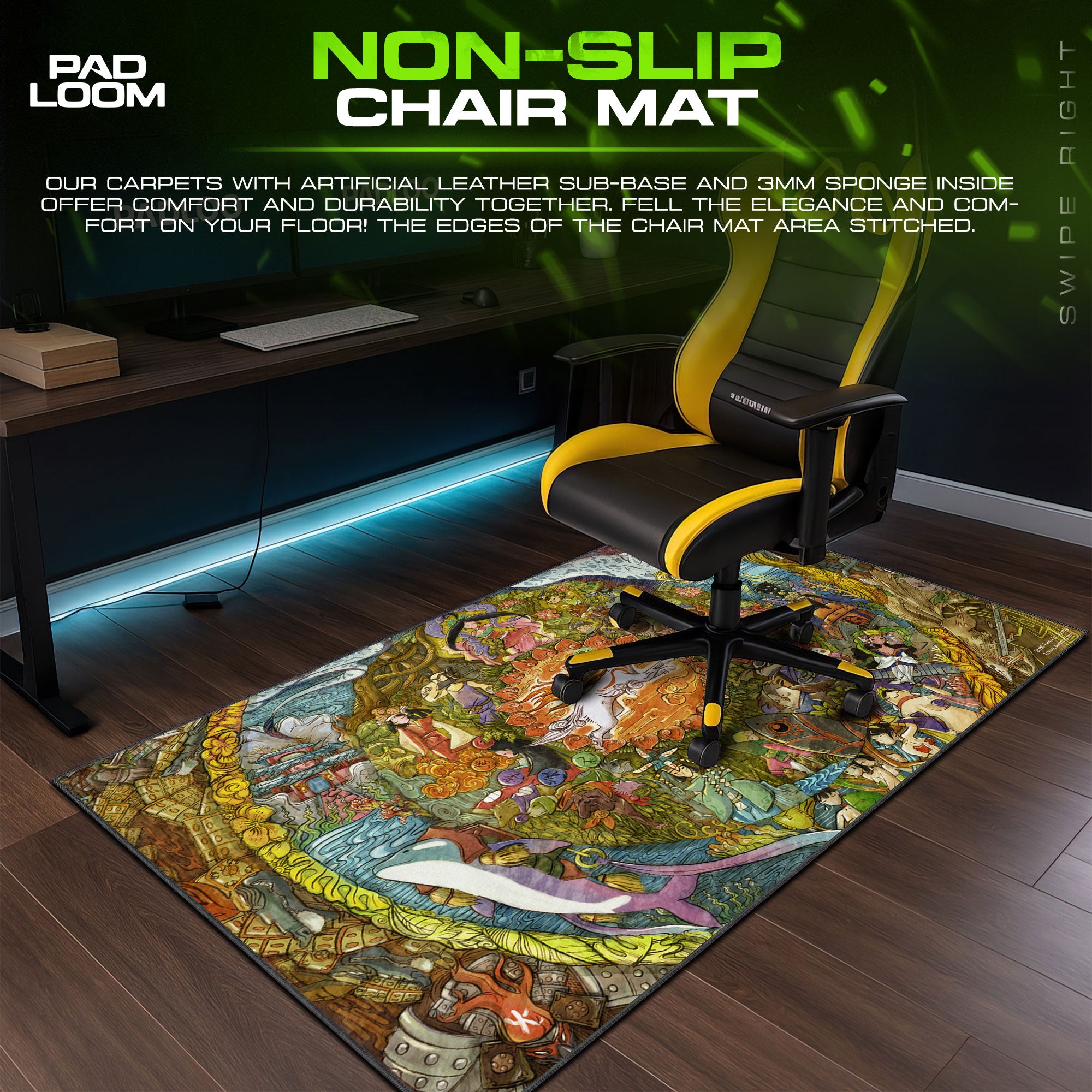 Okami Mouse Pad, Celestial Brush Art Gaming Desk Mat