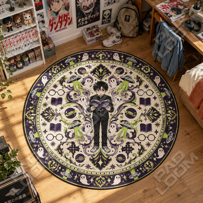 Okarun Reading Round Rug - Dandadan Chair Mat