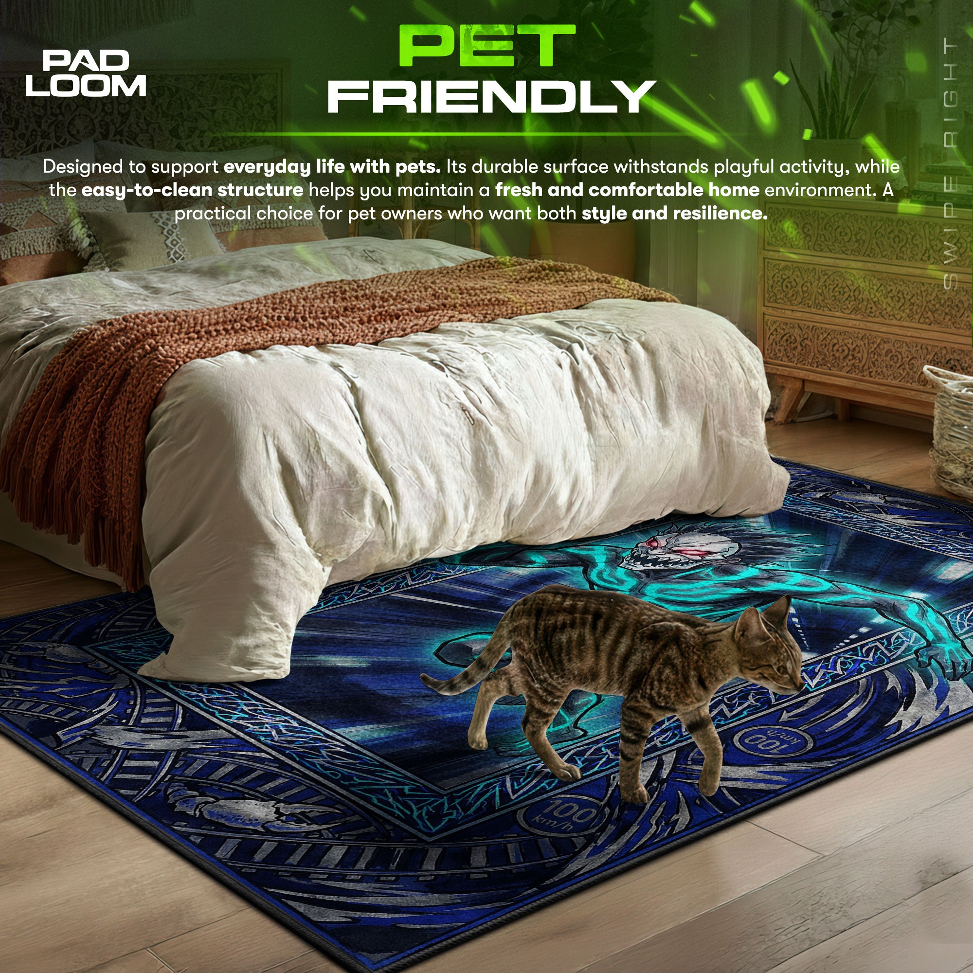 Okarun Turbo Mode Rug - Dandadan Chair Mat – Padloom