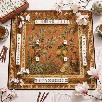 Olive Grove Mahjong Mat – neoprene mah jongg table mat