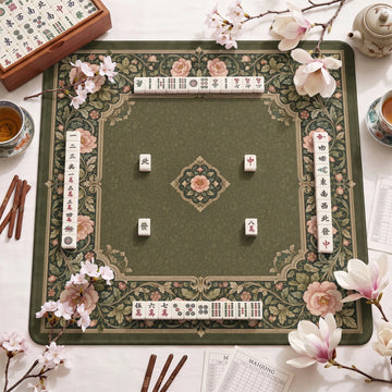 Olive Rose Tapestry Mahjong Mat - Mah Jongg Mat