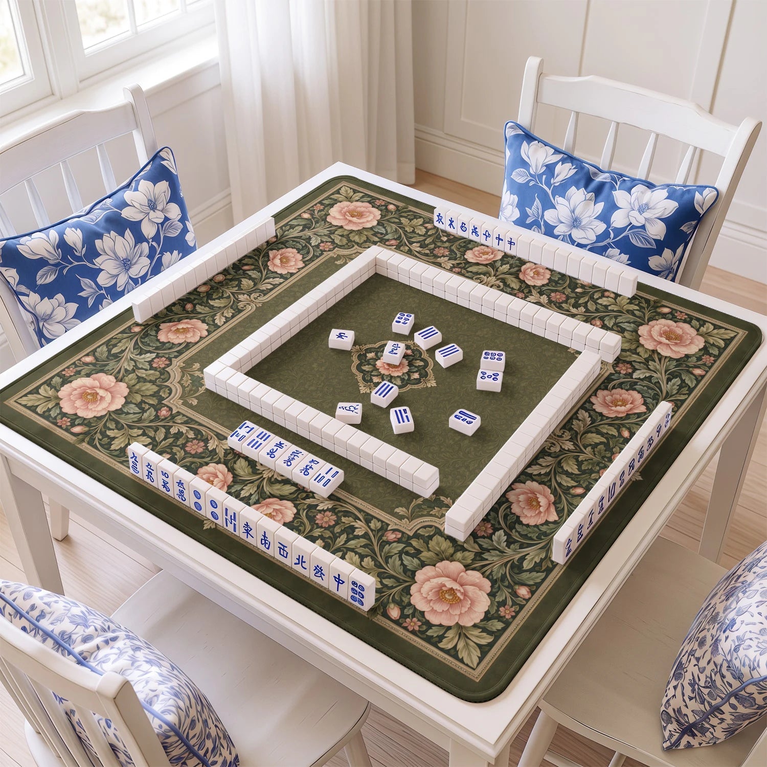 Olive Rose Tapestry Mahjong Mat - Mah Jongg Mat