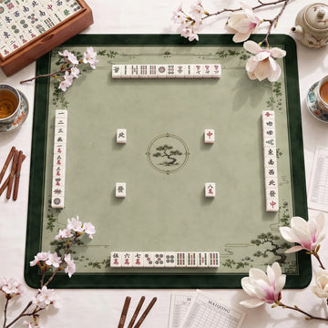Olive Zen Pine Mahjong Mat - Mah Jongg Table Mat