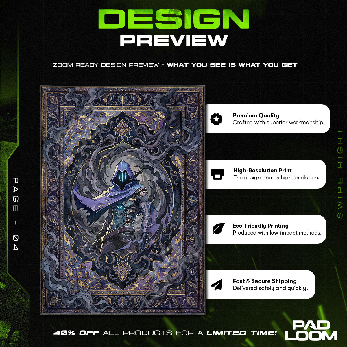 Omen Shadow Portrait Rug - Valorant Chair Mat