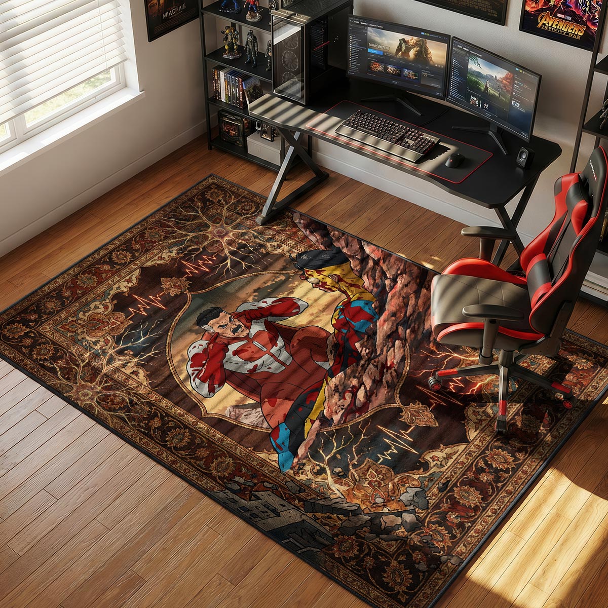Omni Man Think Mark Scene Invincible Room rug — main product view