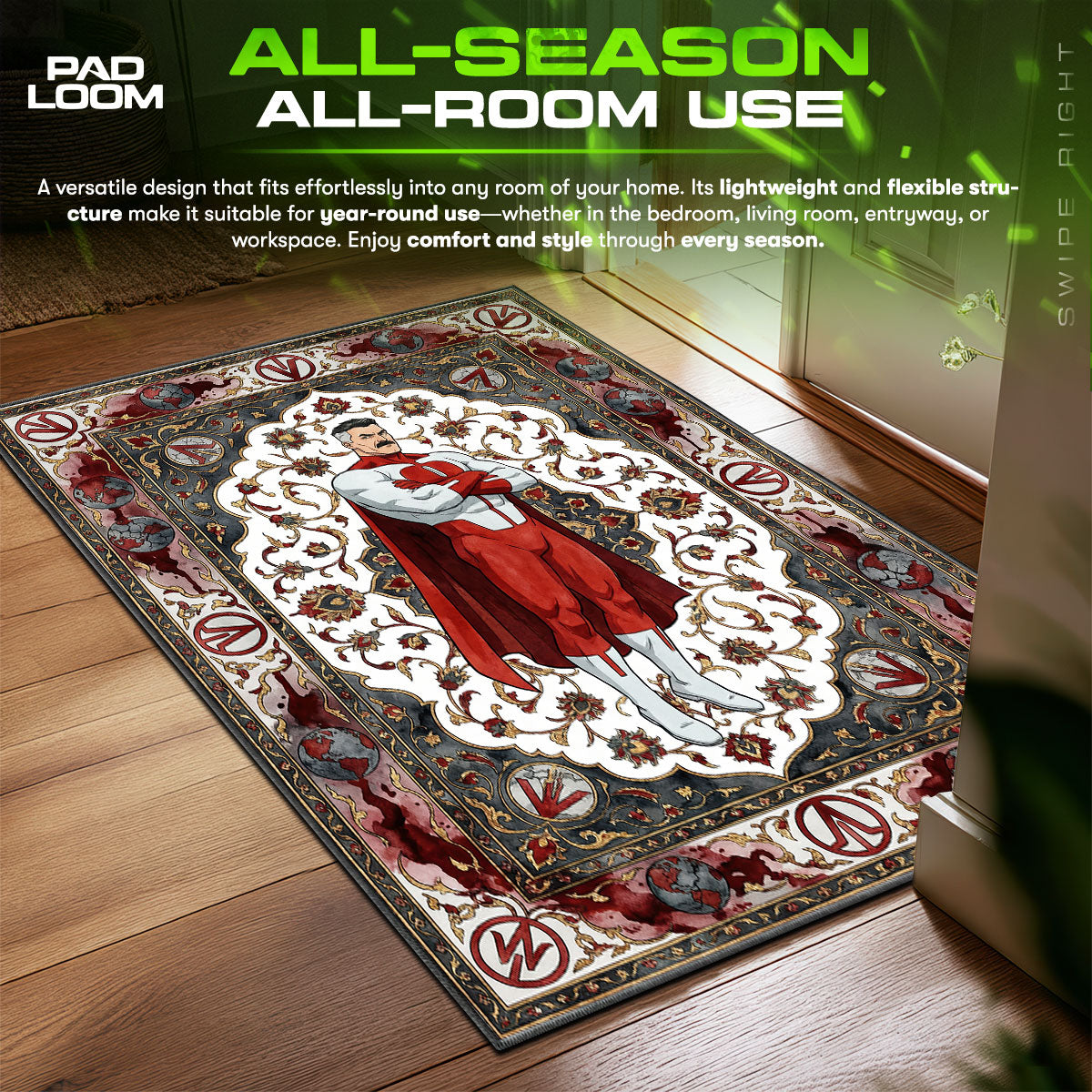 Omni Man Viltrumite Empire Invincible Room fan rug — premium quality print
