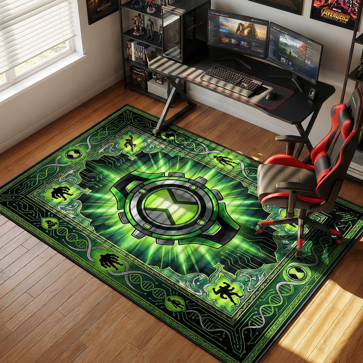 Omnitrix Alien DNA Ben Room rug — main product view