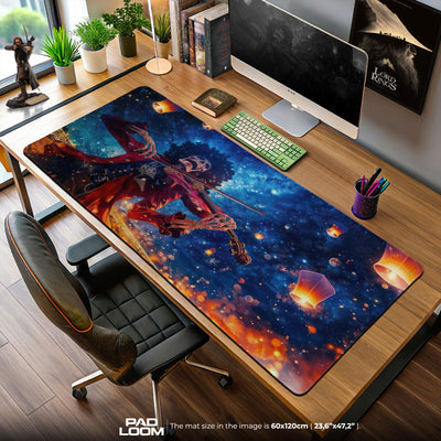 One Piece Brook Violin Mouse Pad, Anime Starry Night Desk Mat