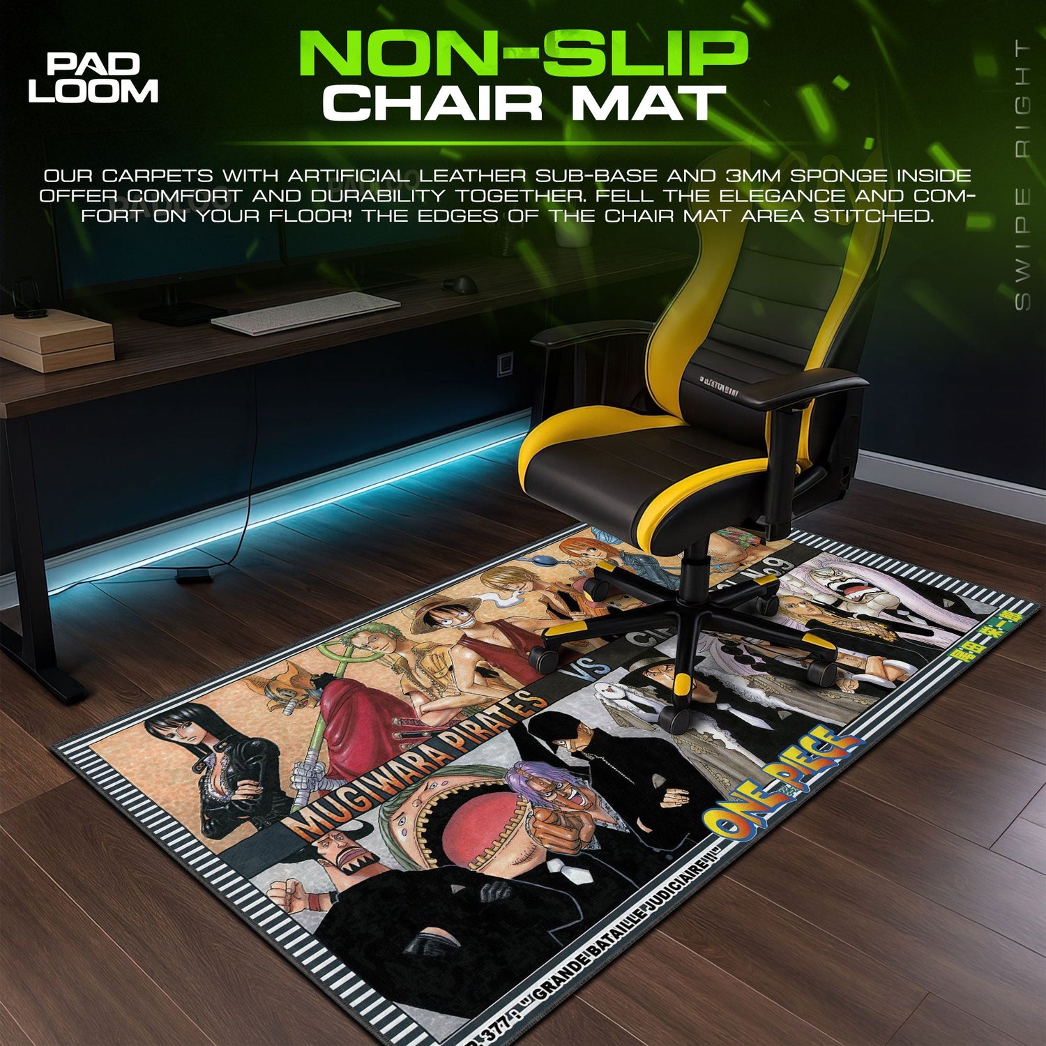 One Piece Enies Lobby Mouse Pad, Anime Desk Mat Padloom