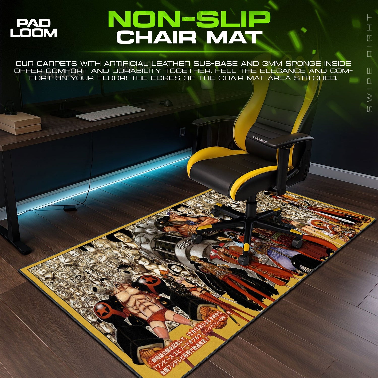 One Piece Film Z Mouse Pad, Anime Pirate Crew Desk Mat Padloom