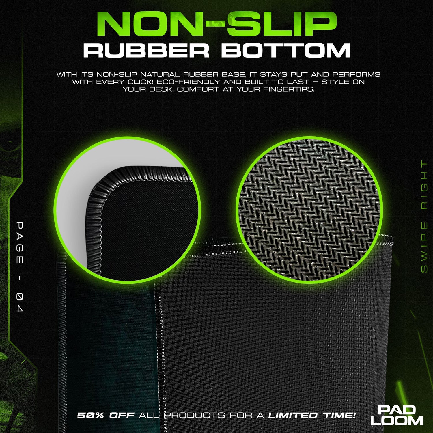 One Piece Heart Pirates Mouse Pad, Anime Desk Mat Padloom