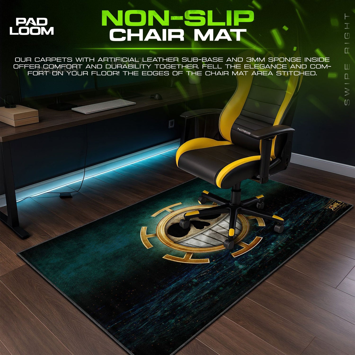 One Piece Heart Pirates Mouse Pad, Anime Desk Mat Padloom