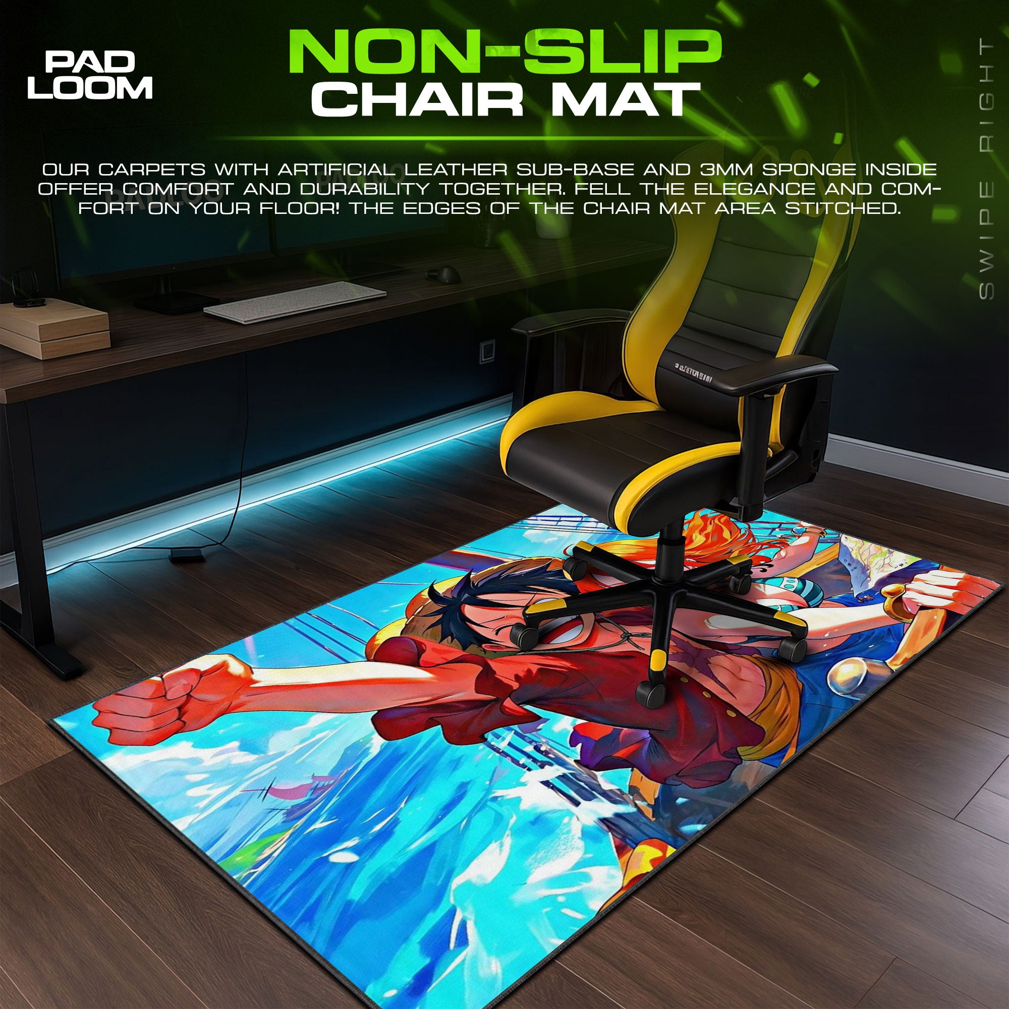 One Piece Luffy and Nami Mouse Pad, Anime Sailing Desk Mat