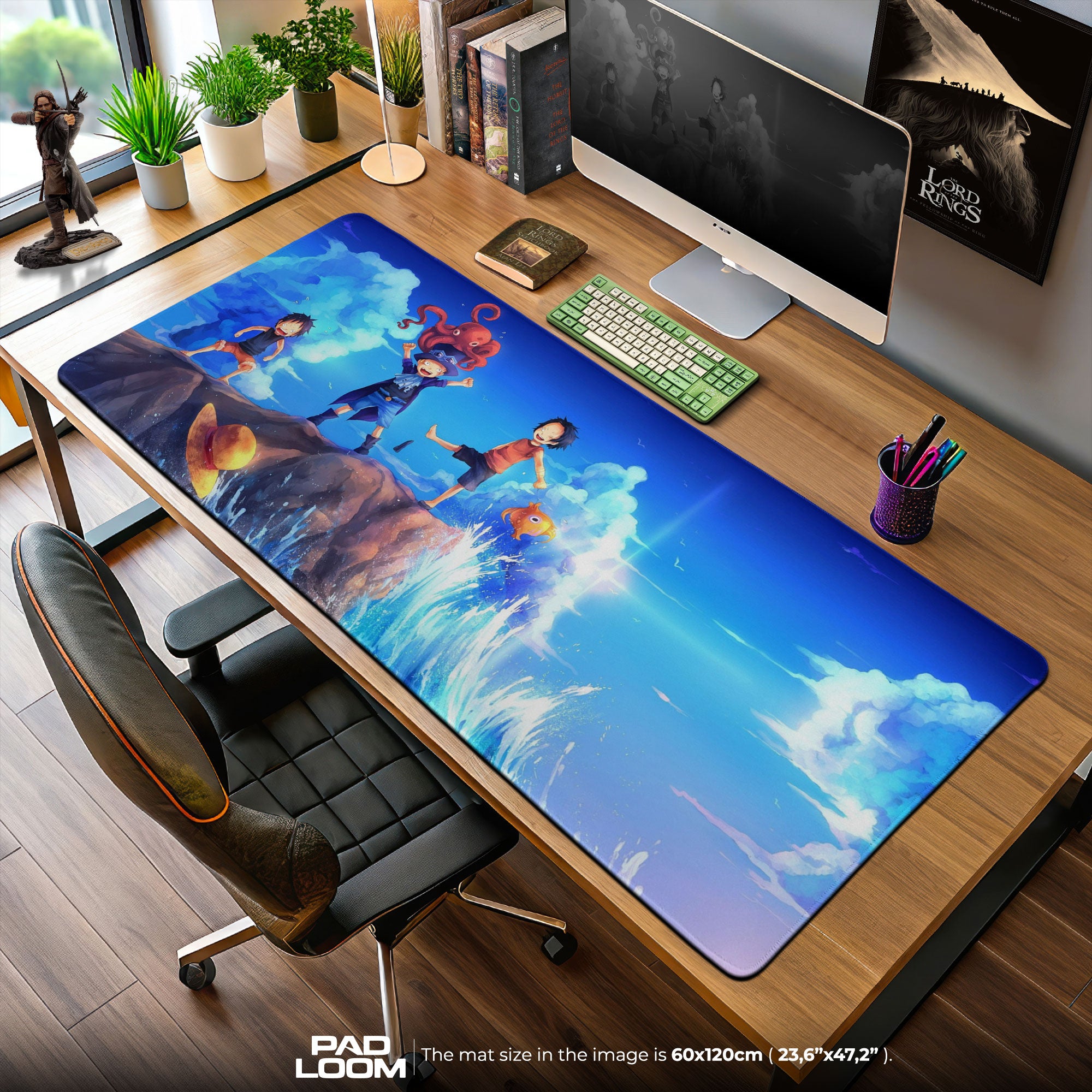One Piece Luffy Kindheit Mauspad, Anime Ocean Schreibtischmatte