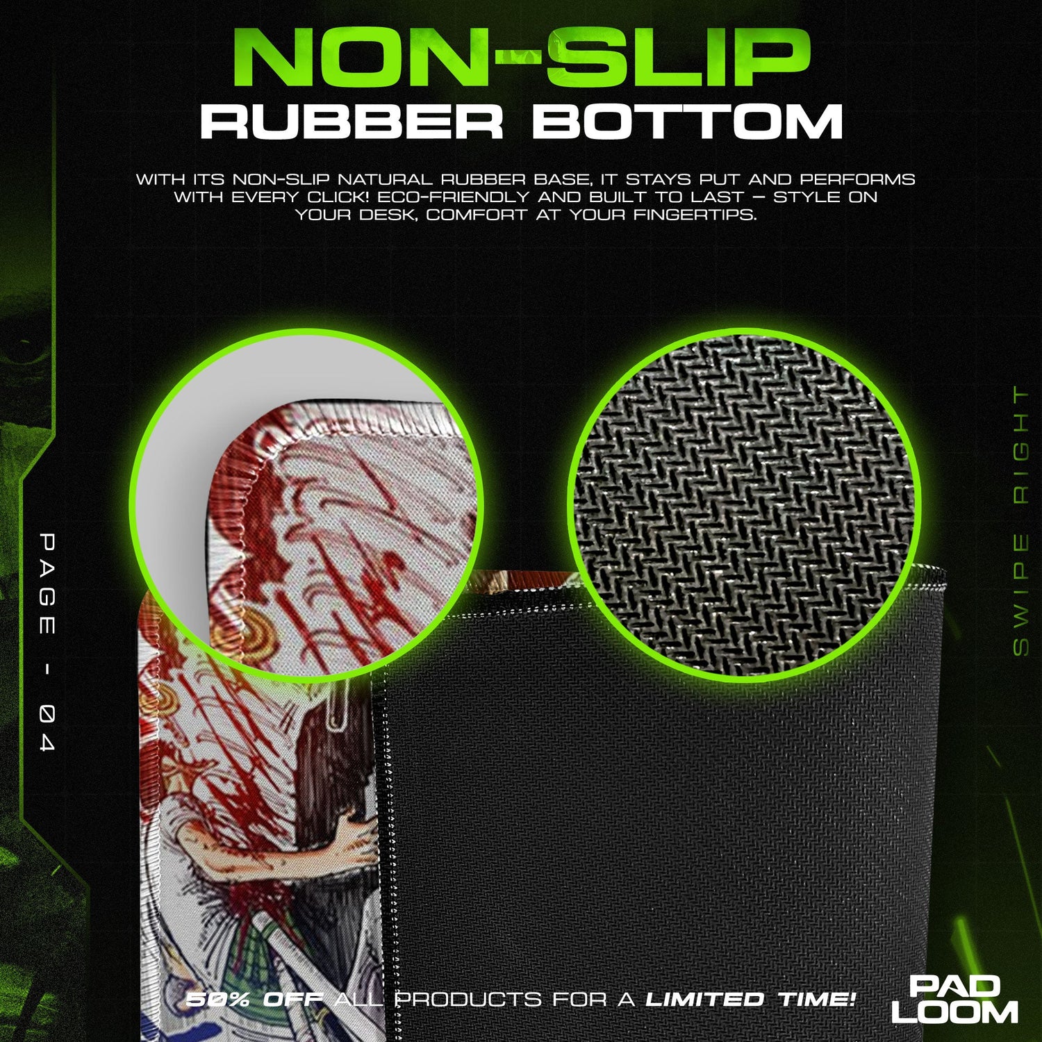 One Piece Luffy Collage Mouse Pad, Anime Manga Desk Mat Padloom