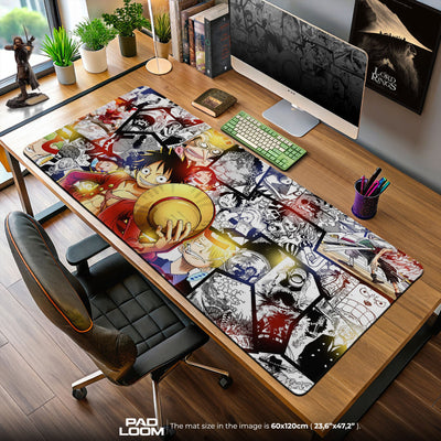 One Piece Luffy Collage Mouse Pad, Anime Manga Desk Mat